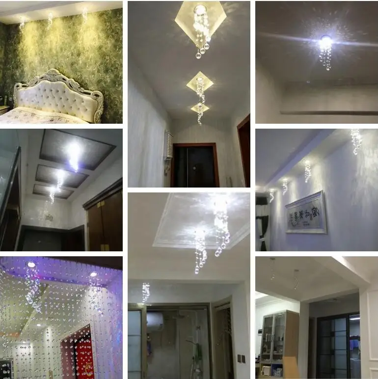 Hot Selling Mini Modern Crystal Ceiling Lights Lustre Ceiling Lamp LED Ceiling Lamps Led Lights Home Lighting Lampadari pendant lights over island