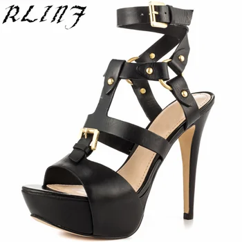 

RLINF Belt Buckle 2018 New Fashion Sexy Belt Buckle Waterproof Platform with High Roman Size 34-47 Shoes