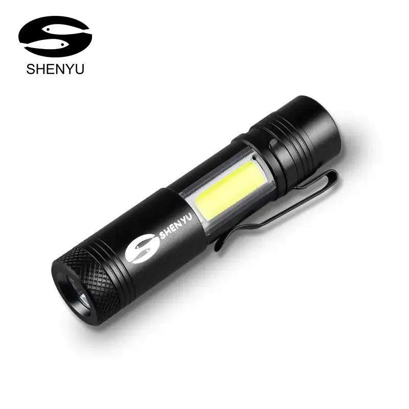 Super Bright 8000LM Mini COB+Q5 LED Flashlight 4Mode Zoom Torch Light For Hiking