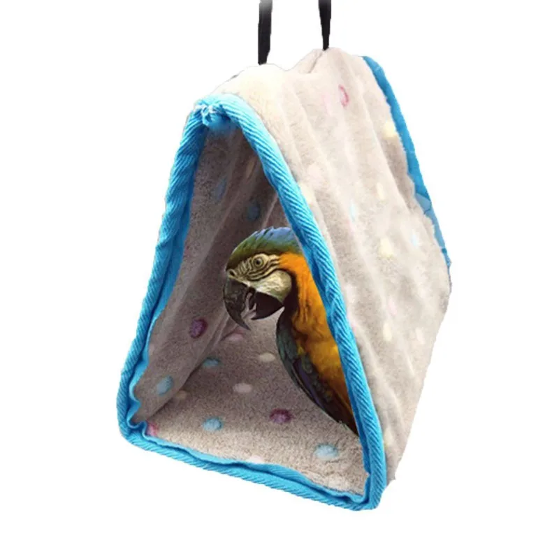 

3 Sizes Bird Hanging Cotton Roost Bird's Nest Hamster Hammock Triangular Nests Cave Cage Plush Hut Tent Bed Bunk Parrot Toy