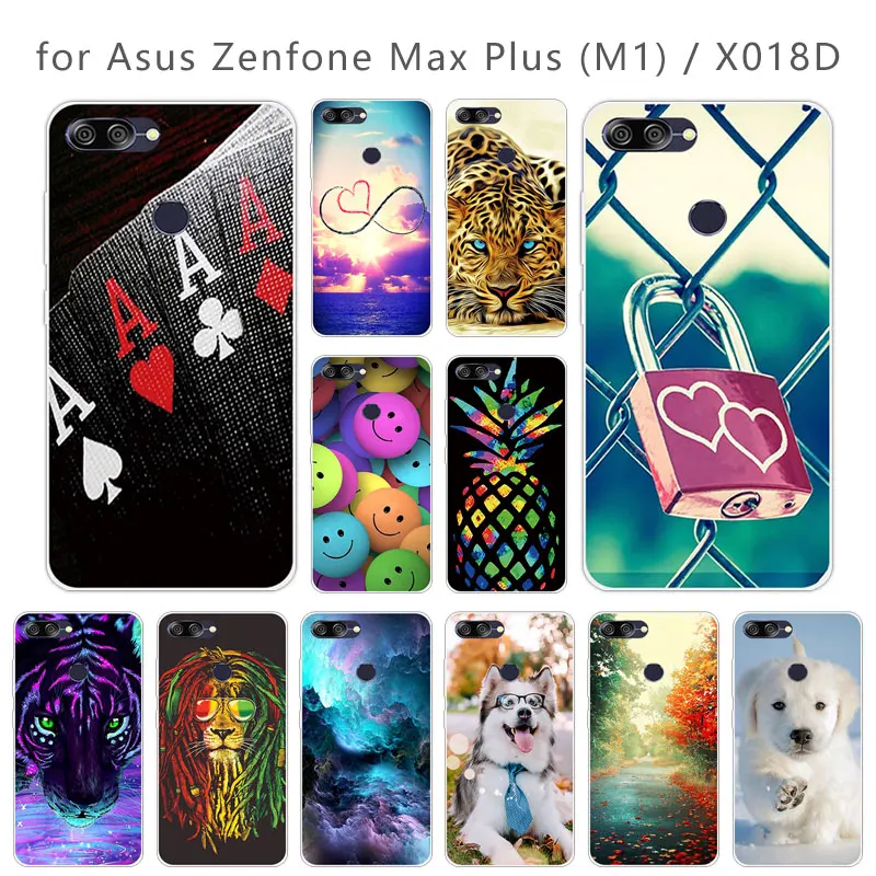 5.7 inch For Asus Zenfone Max Plus(M1) X018DC ZB570TL Soft Transparent Silicone DIY Skuli Back Cover Coque Pegasus 4S |