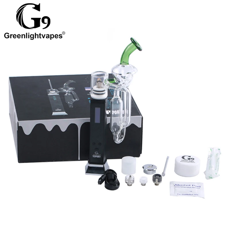 G9 Greenlightvapes TC порт портативный воск испаритель Dab Rig Стекло курительные трубы масляная горелка воск Vape ручка со стеклянным фильтром Bubbler