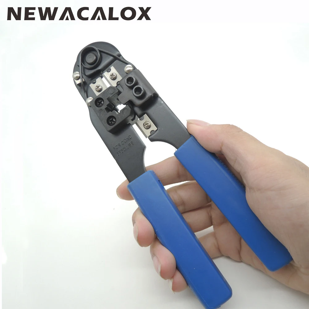 

NEWACALOX Multifunction DIY Tools Stripper Stripping Adjustable Modular Connector 8 pin Repair Network Wire Plug Cutter Crimping