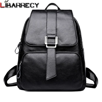 

Fashion Backpack Female Famous Brand Leather Backpack Simple Large Capacity Bookbag Leisure Shoulder Bags for Women 2018 Mochila