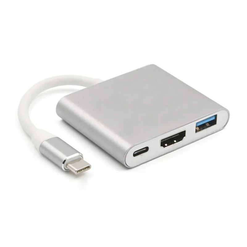 Цифровой AV многопортовый адаптер типа C до 4K HDMI USB 3,0 кабель для зарядки с адаптером USB-C 3,1 конвертер