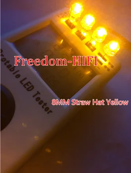

1000pcs 8MM Water Clear Yellow Light Straw Hat LED Diodes Wide Angleb Bulb