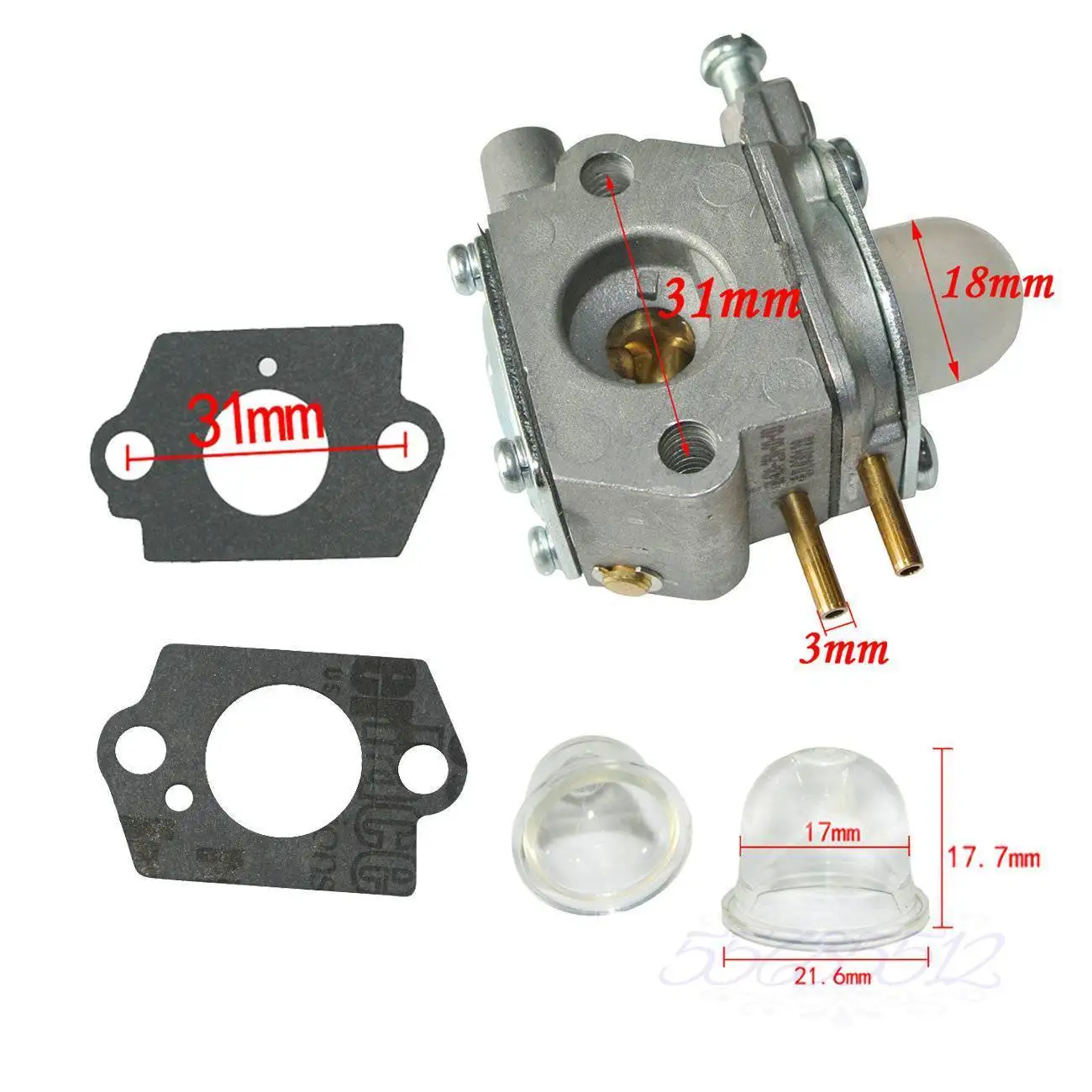 WT-973 карбюратор и праймер лампы и карбюраторы прокладки для Troybilt TB21EC TB42BC Weedeater