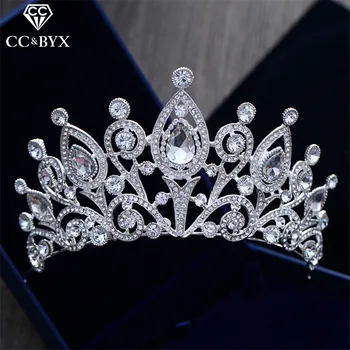 

CC Tiaras And Crowns Hairbands CZ Baroque Water Drop Engagement Wedding Hair Accessories For Bridal Jewelry Rhinestone XY084
