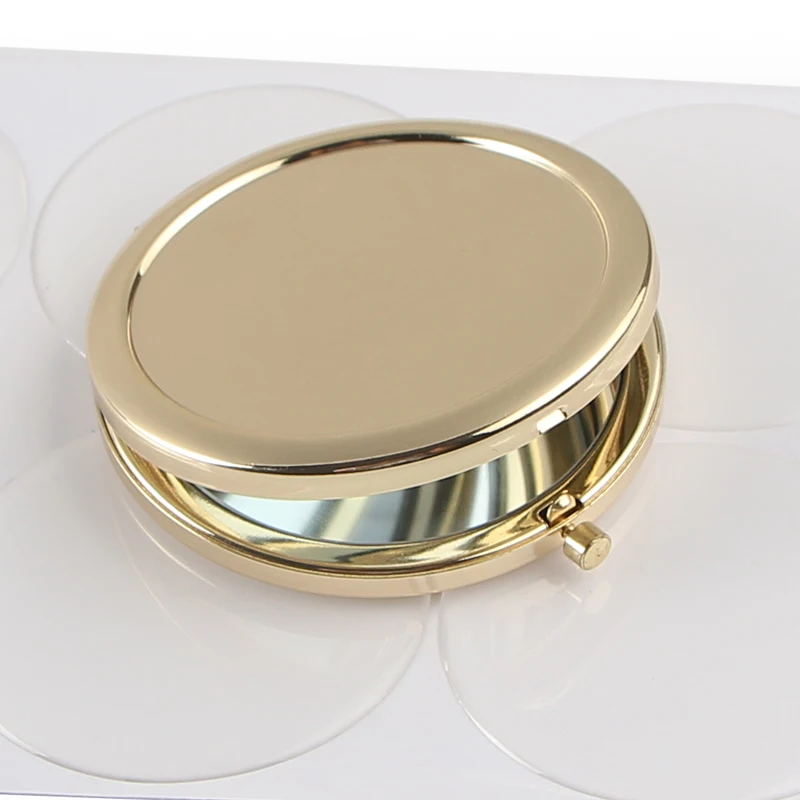 Round Mirror Compact Blank Plain gold Colour For DIY gift mirror (6)