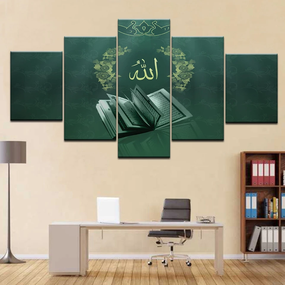 

Decorative house Landscape Modern Frame Painting Abstract Wall Art On Canvas 5 Pieces Book Modeling Letters Models Pictures