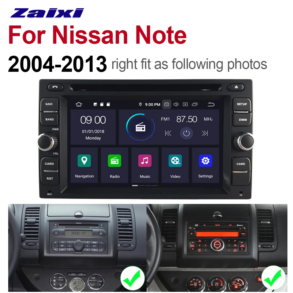 ZaiXi 6," Android автомобильный мультимедийный плеер 2 Din wifi gps навигация Авторадио для Nissan Note 2004~ 2013 сенсорный экран Bluetooth
