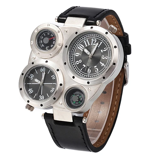 

Super Big Multilayer Stereoscopic Dial Two Time Zone Display Fashion Sport Watch Men Waterproof Luminous Luxury Brand Watch