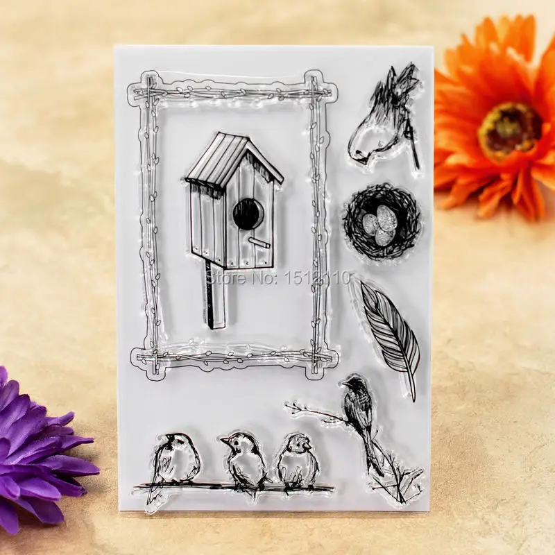 

Bird House Bird Scrapbook DIY photo cards account rubber stamp clear stamp transparent stamp 10x15cm KW6112436