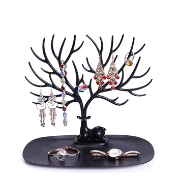 

Jewelry Display Holder Stand Little Deer Earrings Necklace Ring Bracelet Showcase Tray Tree Storage Racks Organizer