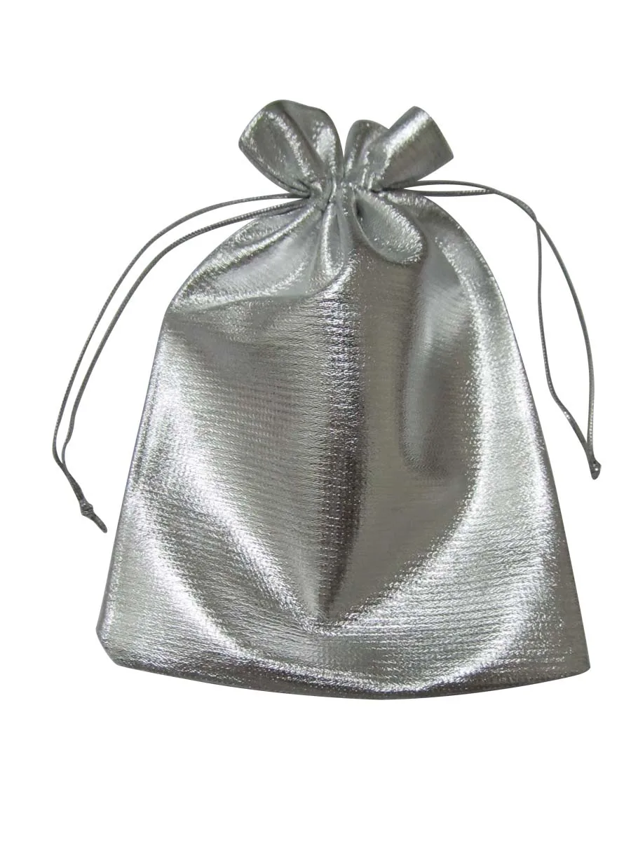 Free Shipping 100Pcs 13*18cm Silver Drawstring Organza Pouch Bag/Jewelry Bag,Christmas/Wedding Gift Bag