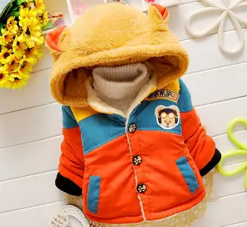 

2015 New cheapest high quality baby boy's winter cute bear hooded with velvet hoodies 80-90-100-110 baby boy sweatshirts NT007