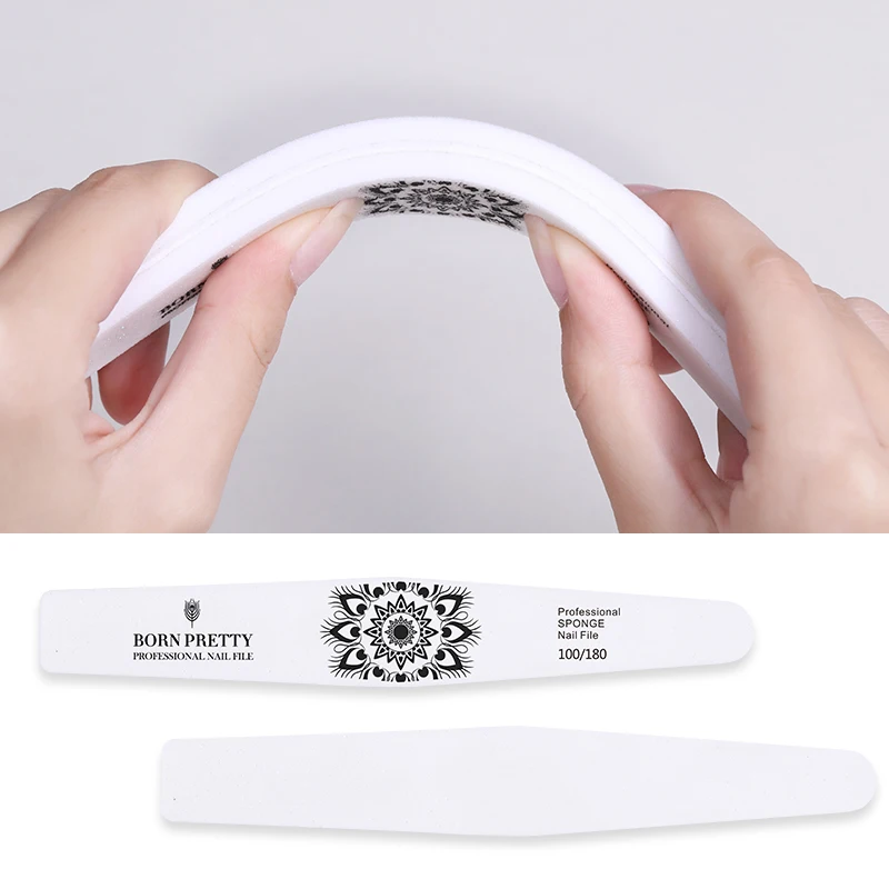 BORN PRETTY 100/180 моющаяся губка пилка для ногтей буферная шлифовка ногтей шлифовальная полировка пилка для дизайна ногтей маникюрные инструменты