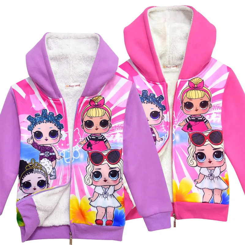 

Moana Autumn Winter Kids Jackets For Girls Coats Graffiti Parkas Hooded Baby Girls Warm Cartoon Outerwear Children's Clothing