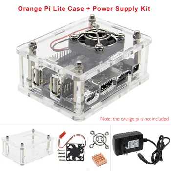 

Orange Pi Lite Acrylic Case+Power Supply+Fan+Copper Heatsink, Transparent Enclosure/ Protective Shell Kit for Orange Pi Lite