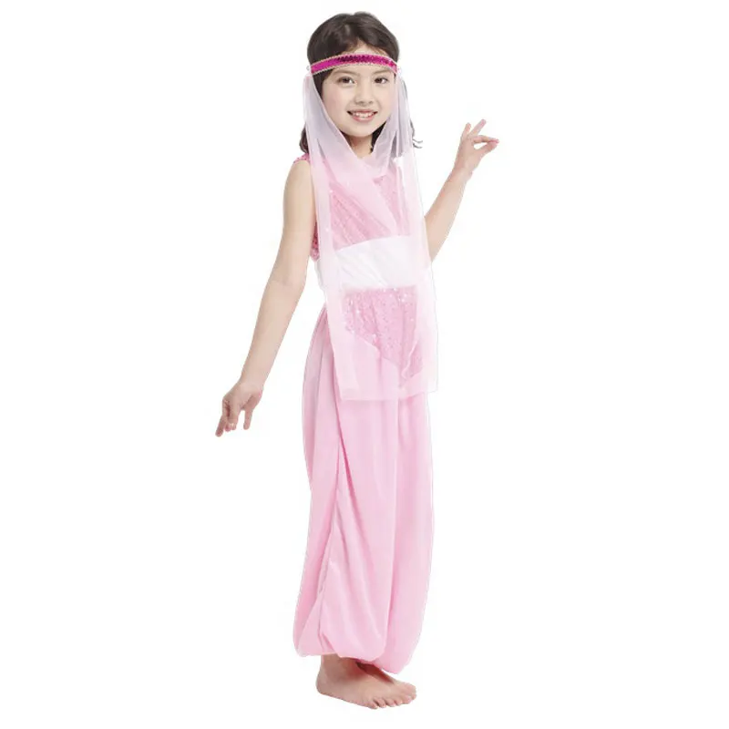 

Umorden Pink Arabian Princess Costume for Girls Harem Girl Carnival Halloween Party Fantasy Cosplay Dress Up