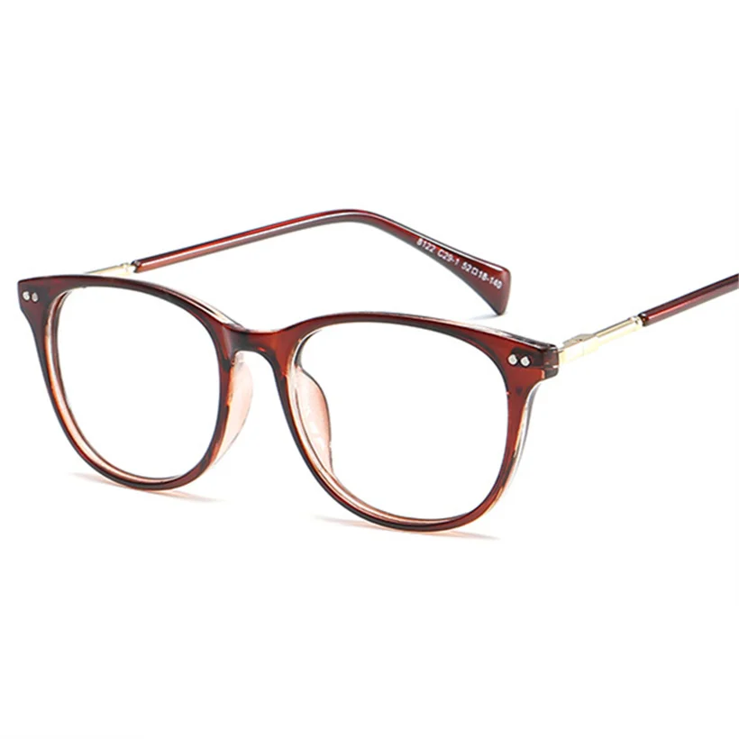 YOOSKE, женские и мужские очки, оправа, Модные поддельные очки, очки, оправа для очков, Ретро стиль, фирменный дизайн, прозрачные линзы, очки - Цвет оправы: Brown
