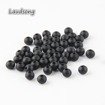 

6 8 10mm Black Color Natural Wooden Beads Round Wood Spacer Beads For Jewelry Making DIY Necklace Findings