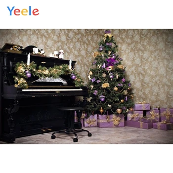 

Yeele Winter Merry Christmas Party Piano Gift Tree Indoor Baby Photo Background Custom Photography Backdrop For Photo Studio