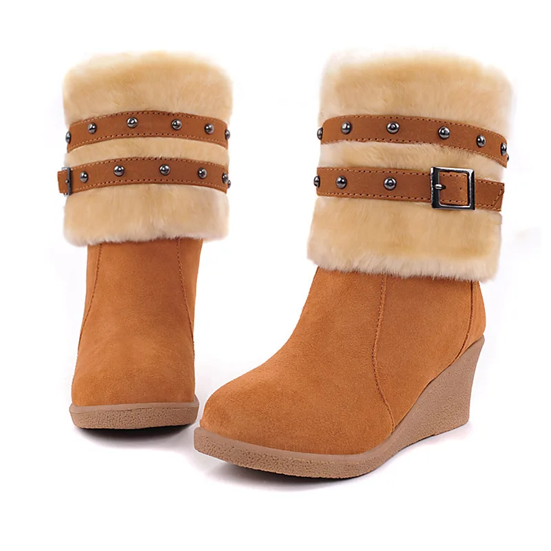 

2019 Fashion Women Winter Rivet Boots Ladies Snow Boots Female Winter Ankle Boots Women Winter Platform Shoes Women Boots