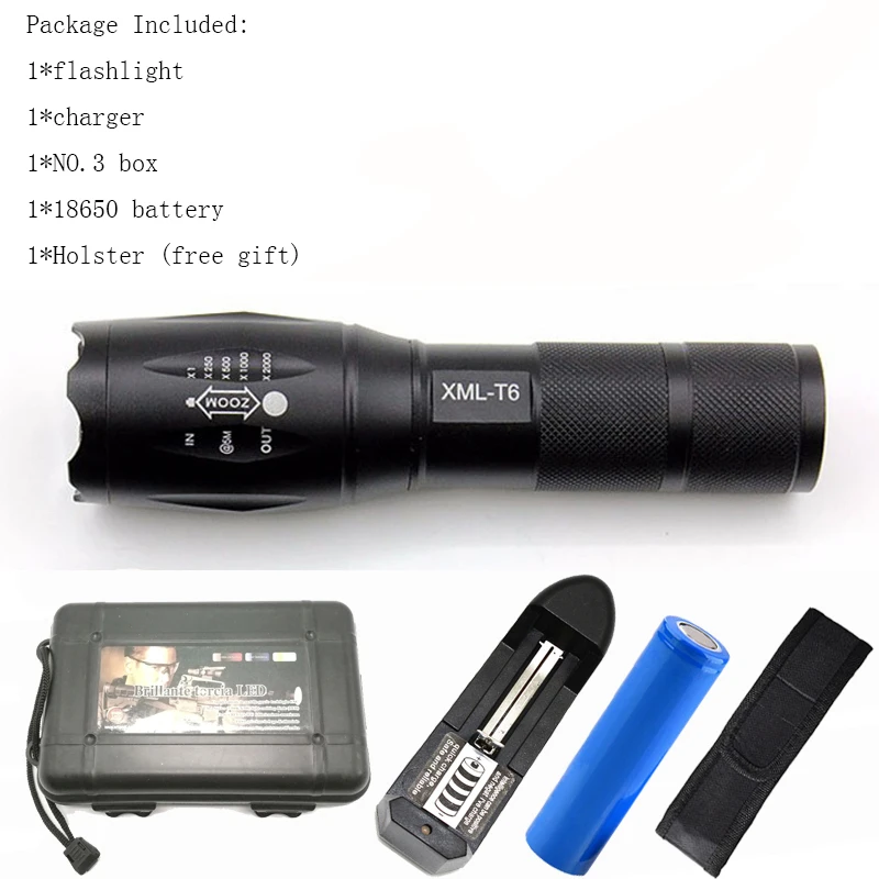 Puissant étanche DEL Handheld Spotlight rechargeable plongée sous-marine Light