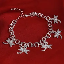 Новое поступление большая акция Femme подвеска в виде стрекозы браслеты дешевая цена Посеребренная цепочка браслет для вечерние