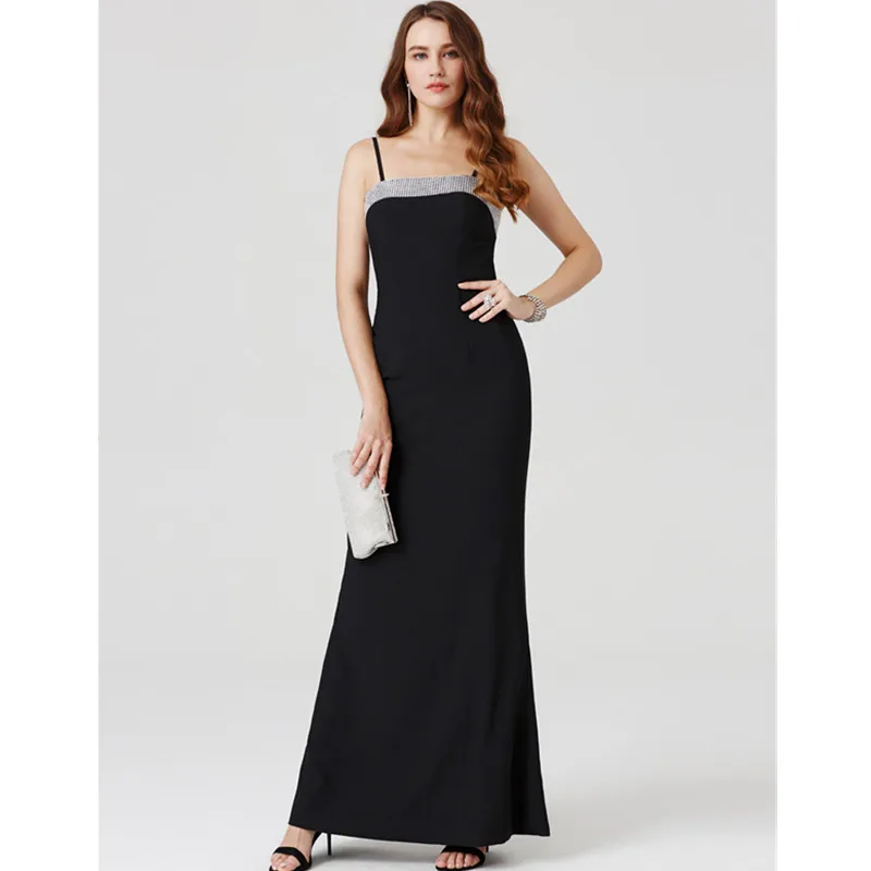 TS Couture Sheath / Column Spaghetti Straps Floor Length Chiffon Formal Evening Dress with 