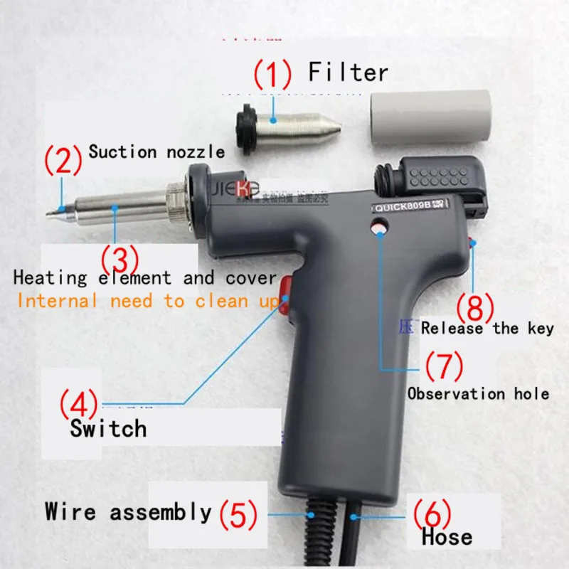 QUICK201B Электрический Всасывающий пистолет, 201B нагреватель в сборе, фильтр губка, фильтр, сопло