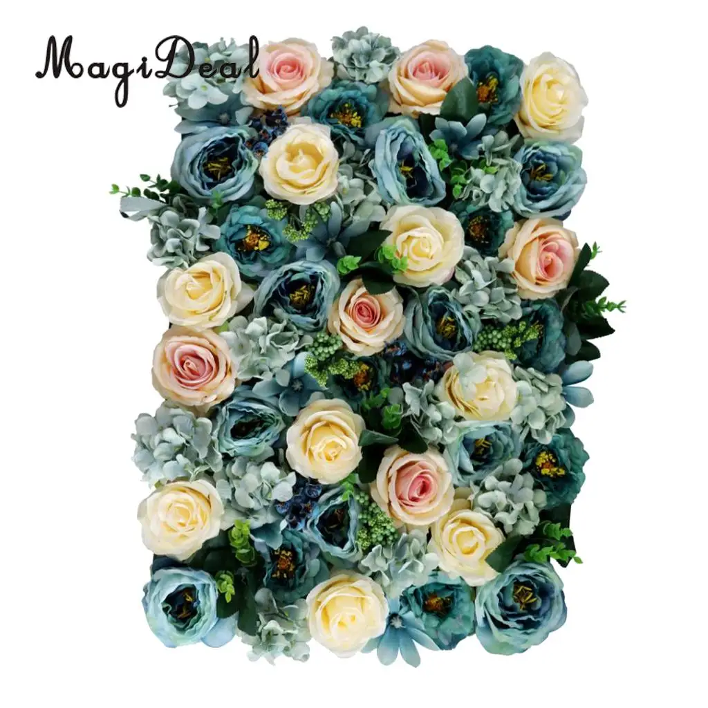 Artificial Rose Flower Wall Panels Wedding Anniversary Venue Flower Arrangement DIY Art Decor Photo Backdrops