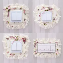 Защитный чехол для переключателя тканевые кружевные настенные наклейки креативная гостиная спальня лампа украшение для розетки простой современный-124