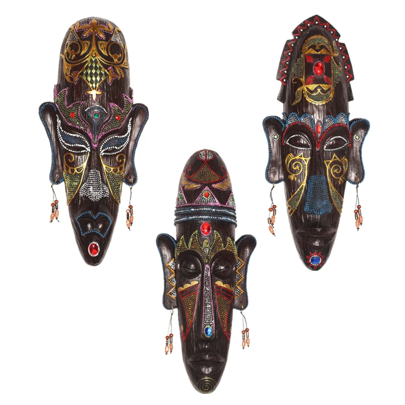 Африканские маски, настенные подвески, украшения для бара, подвески, индивидуальное украшение стены, креативная смола, антикварная стереоскопическая стена, dec