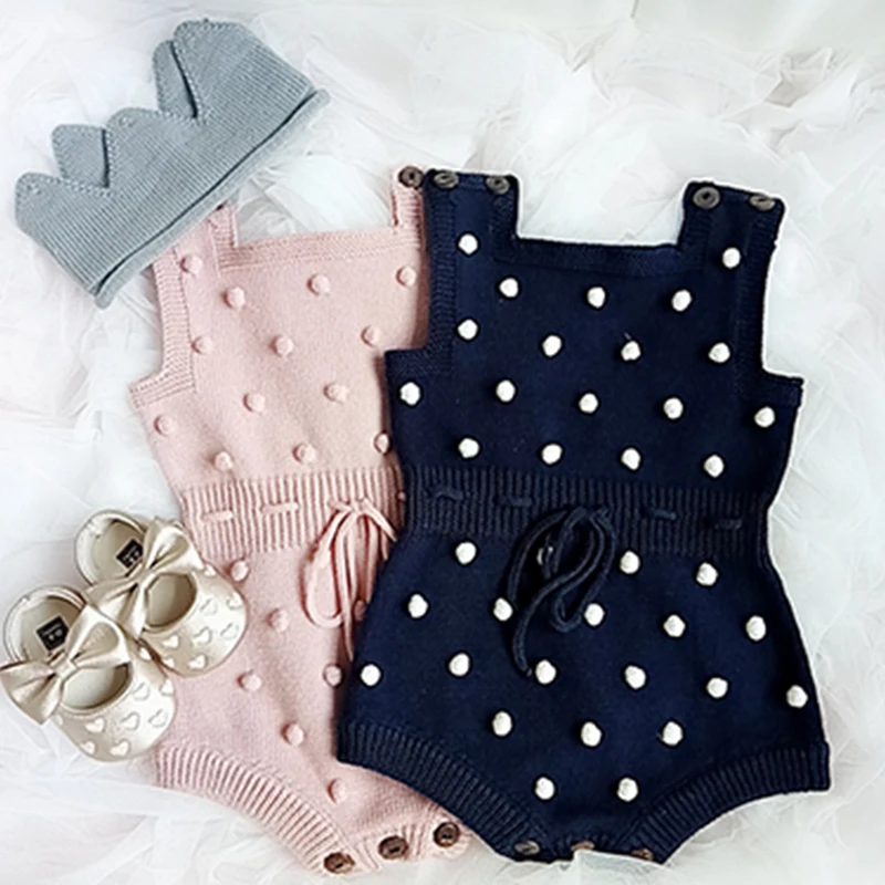 

Baby Knitted Clothes Autumn Knit Baby Rompers Girl Pompom Baby Girl Romper Boys Jumpsuit Overall Newborn Infant Baby Clothes