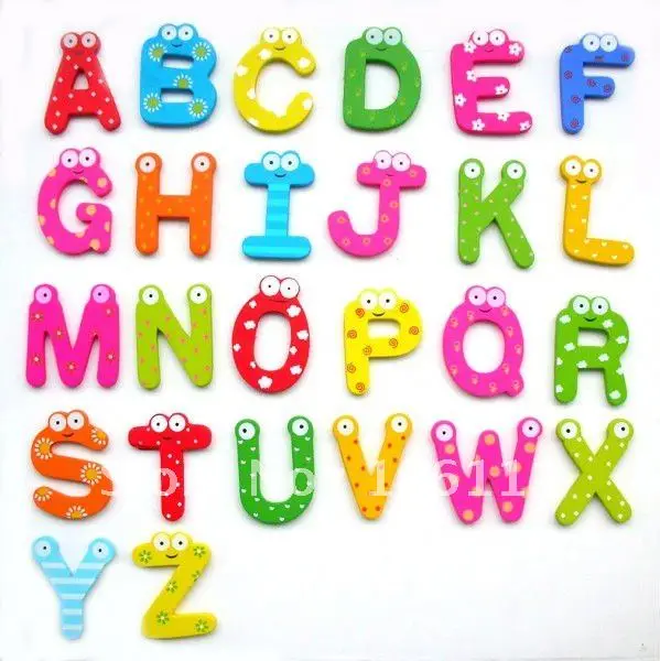 wooden alphabet magnets