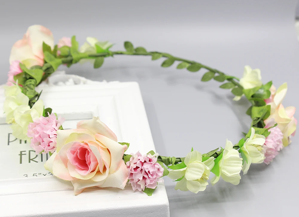 新加入新鮮な6花花輪飾り花頭飾り花嫁介添人毛アクセサリー花輪ホリデーギフト品種 Hair Accessories Flower Wreathhead Ornaments Aliexpress
