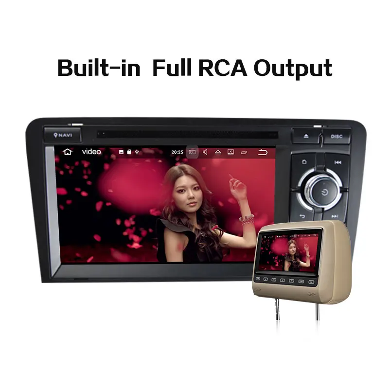 Excellent Android 9.0 Car DVD Stereo Player for Audi A3/S3(2003-2013) With TPMS/OBD2/DAB+/GPS/WIFI FM GPS Radio Multimedia Carplay 2