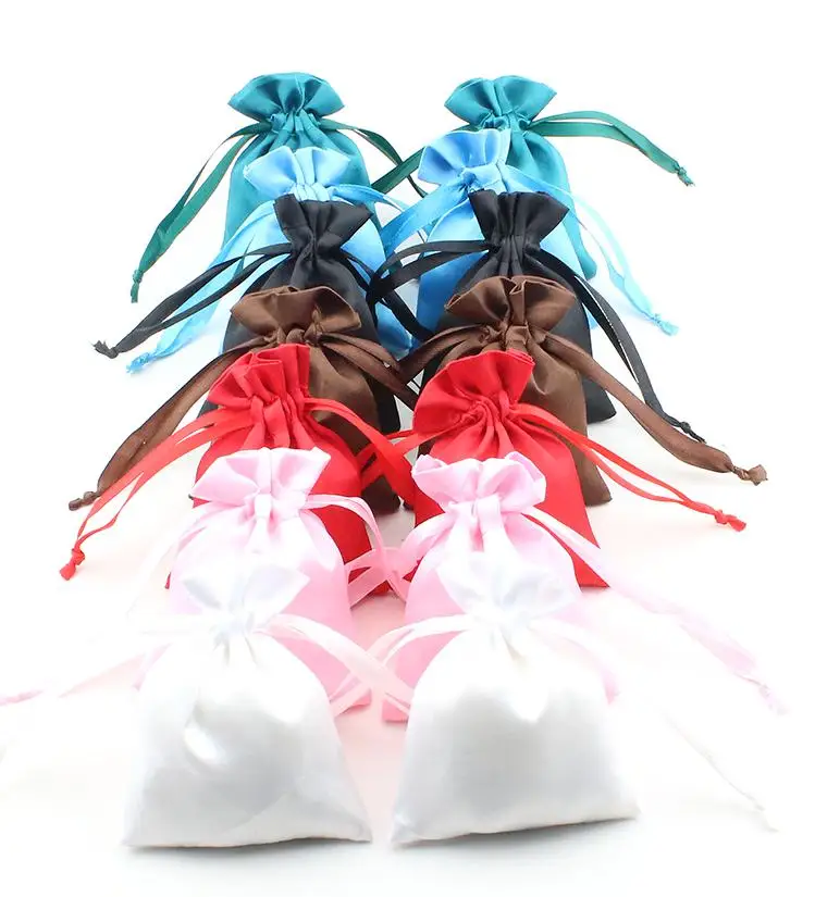 

Silk Stain jewelry Gift Packaging Pouch 8x10cm(3"x 4") pack of 100 can print logo Birthday Wedding Party Candy Bag Sack