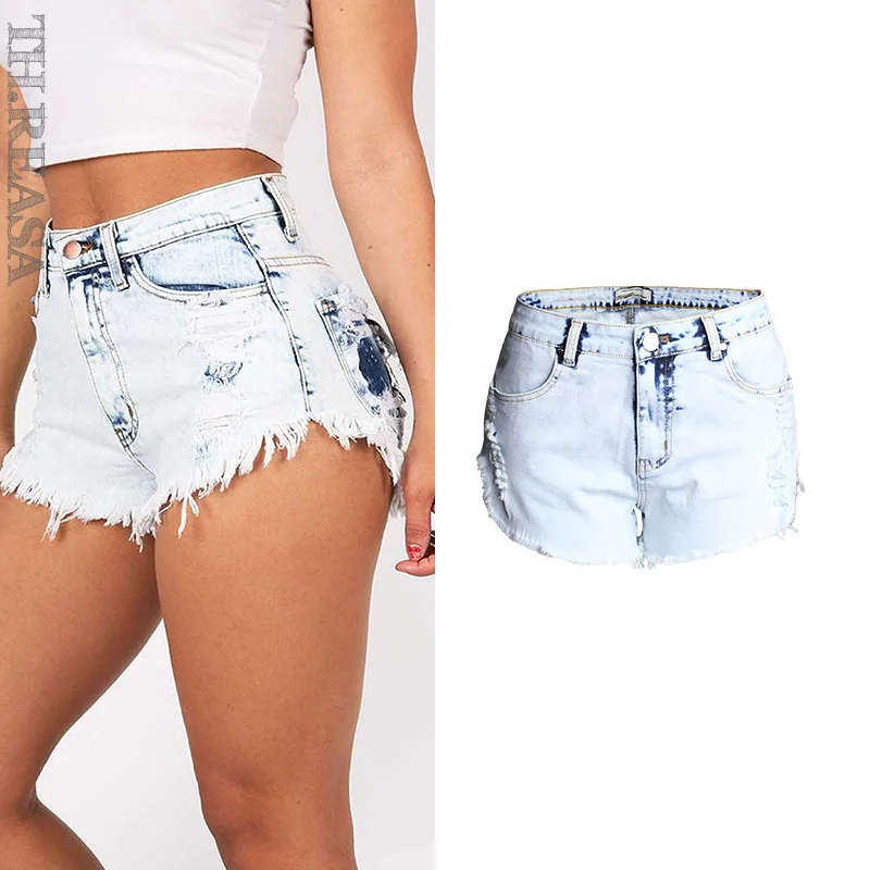 2017 Women Summer Shorts Fashion Vintage Ripped High
