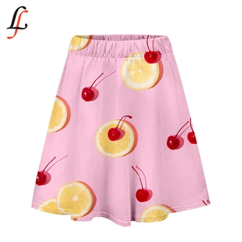 

Funny Fruit Harajuku 3D Elastic Waist Casual Party Skirt Short Class Skirt Women's All-match Loose Solid Soft Short Femm