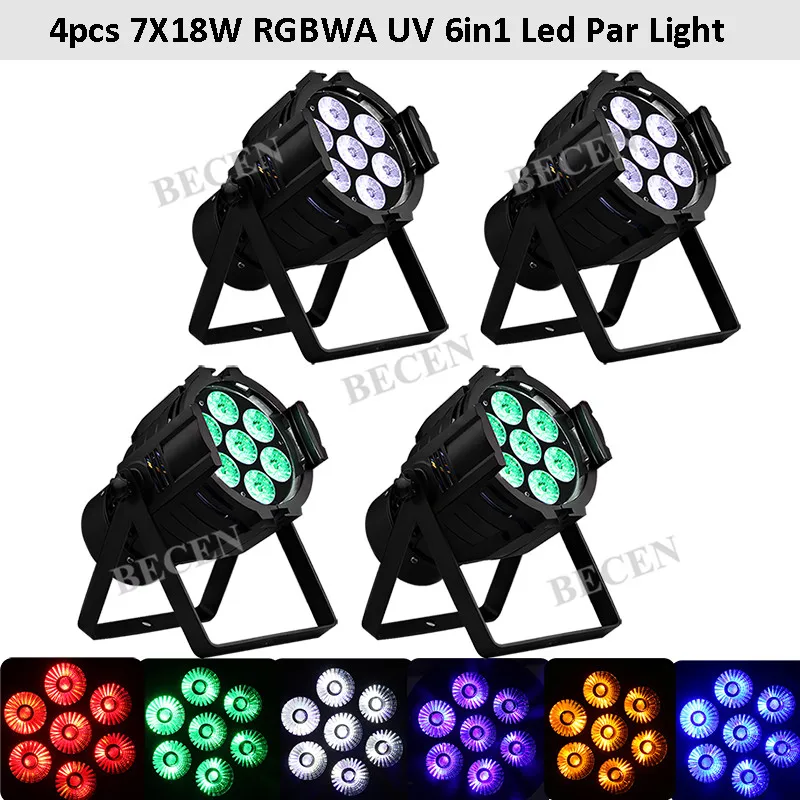 

MINI PAR 7x18w RGBWA UV 6in1 MINI Led Par Show Light 10ch DJ Wash stage DJ Lighting ship to Euro 4pcs