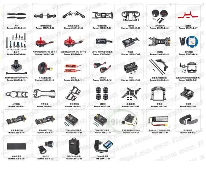 

Walkera Runner 250 Advance Spare Parts part set 1