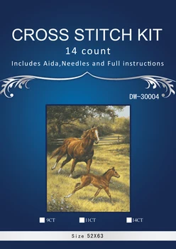 

two horses Counted Cross Stitch Cross Stitch Set Cotton Cross-stitch Kit Embroidery Needlework SIMILAR dim anchor