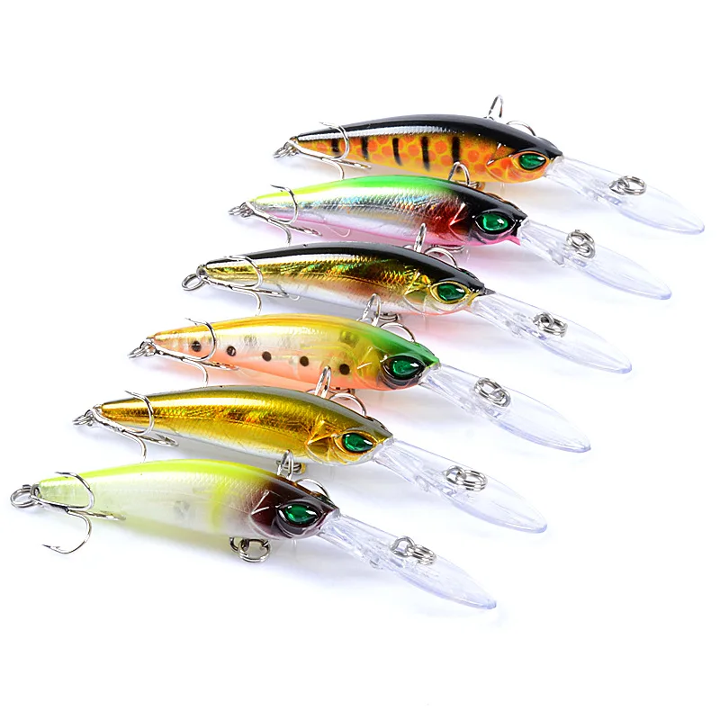 

6pcs Floating Fishing Lures 94mm 6.2g Minnow Crankbait freshwater Fishing Wobblers tackle plastic hard bait leurre peche