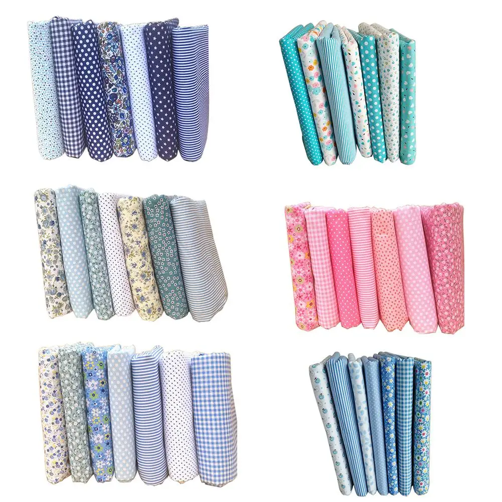 New 7Pcs/Set Fabric Floral Plaid Cotton Cloth DIY Craft Sewing Handmade Accessories | Дом и сад
