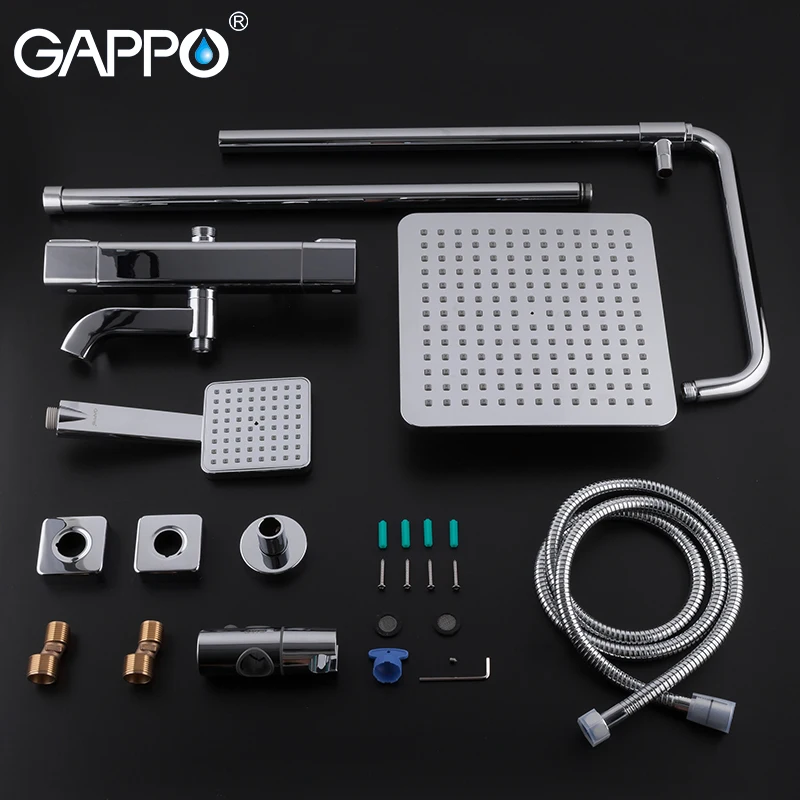 GAPPO Душевая система, термостатический смеситель для душа, смеситель для воды, душ для ванной, настенный смеситель для ванны