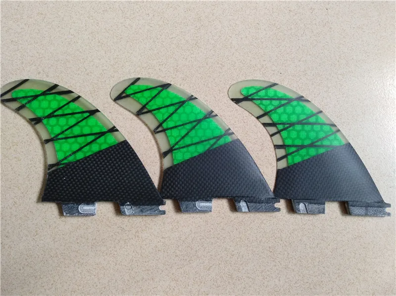 تصفح زعانف Fcs ii زعانف العسل الألياف الزجاجية الكربون G5 ركوب الأمواج زعانف تصفح الأخضر زعانف 3 قطعة مجلس quillas ركوب الأمواج tail سادة