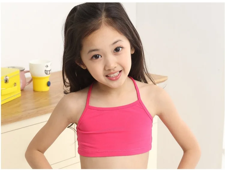 POWER FLOWER Girls Back to School Seamless Training Bra with Removable Pads  Multicoloured Girls Sports Bra Wide Strap Top for 8-14 Years